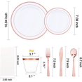 thumbnail image 2 of 350 Piece Dinnerware Set for Wedding & Party,50 Guest RimPlastic Plates,50 Plastic Silverware,50 Cups,50 Linen Like Napkins (Rose Gold), 2 of 6