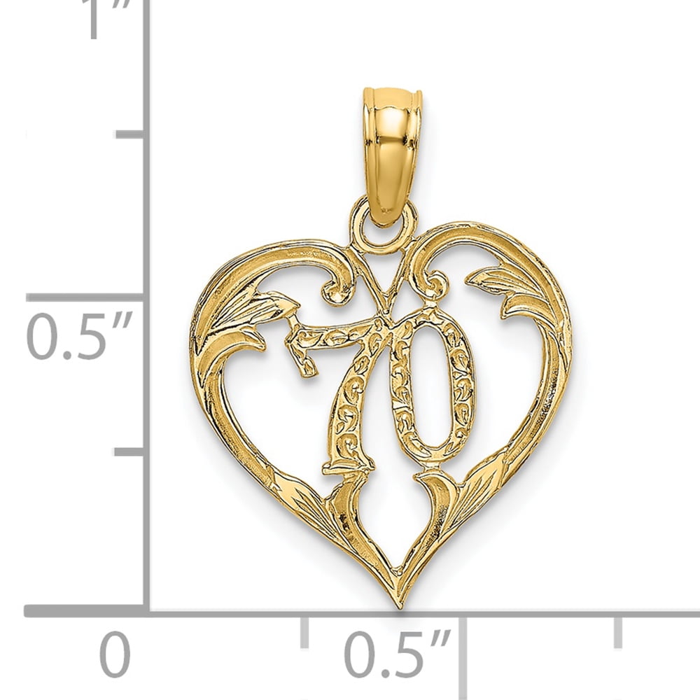 FJC Finejewelers 14k Yellow Gold 70" Inside Heartcut-ou Charm