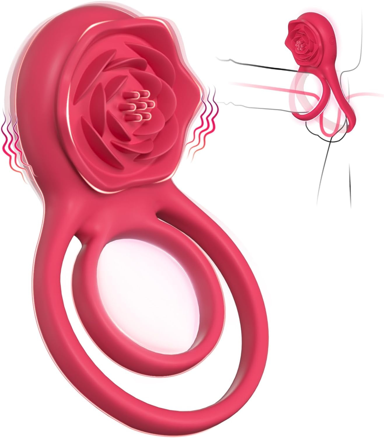 Vibrating Cock Ring with Rose Clitoral Stimulator, Pleasure Penis Ring  Vibrator Couples Adult Sex Toys for Men Women, 7 Vibrations Male Couple Sex  Toy - Walmart.com