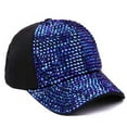 thumbnail image 6 of Glitter Baseball Caps for Women Trendy Casual Sparkly Studded Rhinestone Canvas Sun Hats, 6 of 6