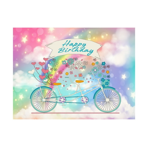 Canvas Wall Art - Jean Plout 'Rainbow Birthday' Wall Art for Living Room, Bedroom, or Office Décor by Trademark Fine Art - 19 x 14 Inches