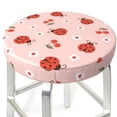 thumbnail image 6 of Cauagu Ladybug With Flower Print Round Stool Covers,Seat Cushion for Round Bar Stool Chair Seat Cover for Bar Round Chair Fits for 12/13/14in Bar Stool Cushion, 6 of 7