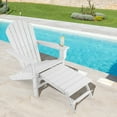 thumbnail image 3 of Costway 2 PCS Outdoor Patio HDPE Adirondack Chair Beach Seat Retractable Ottoman White, 3 of 9