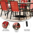 thumbnail image 4 of BizChair 5 Piece Outdoor Patio Dining Set - 55" Tempered Glass Patio Table with Umbrella Hole, 4 Red Flex Comfort Stack Chairs, 4 of 12