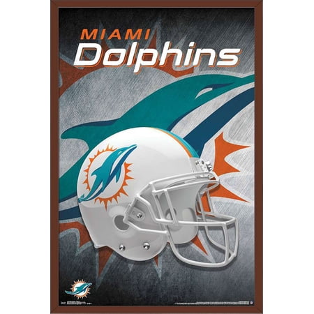 NFL Miami Dolphins – Helmet 18 Wall Poster 22.375 x 34 Framed