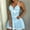 Blue, variant on Sakmal Black Moomoo Night dress for Women Short Mesh Casual Sleepwear Lace Sleeveless Chemises for Women