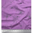 thumbnail image 1 of Soimoi Purple Viscose Chiffon Fabric Web & Spider Insects Printed Fabric 1 Yard 42 Inch Wide, 1 of 3