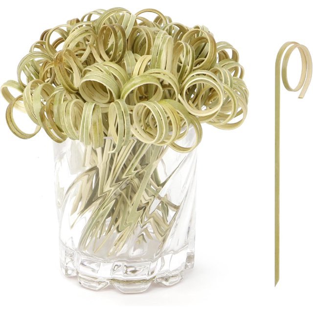 Cocktail Toothpicks For Appetizers 100pcs 4.9" Cocktail Picks Bamboo Toothpicks Bamboo Skewers For Appetizers Long Toothpicks For Appetizers For Parties Charcuterie Boards Accessories Bar Accessories