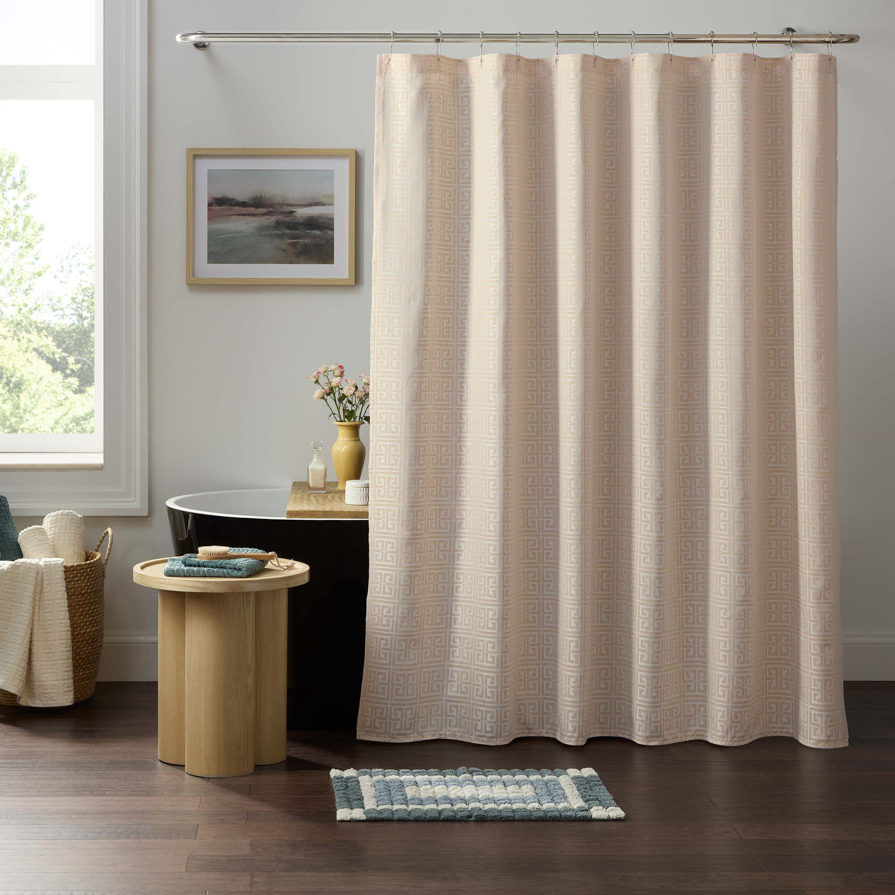 Martex Arcadia Dune Shower Curtain, 72" x 72", Pebble