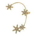 thumbnail image 2 of Xihbxyly Liquidación de verano Pendientes en oro y copo de nieve y diamantes a la moda para mujer, sin clip para la oreja perforada, 1 pieza, 2 of 5