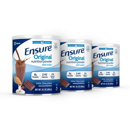 Ensure Original Nutrition Shake Powder with 8 grams of protein, Meal Replacement Shakes, Milk Chocolate, 14.1 oz, 3