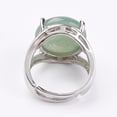 thumbnail image 3 of 1pc Adjustable Green Aventurine Finger Rings with Brass Findings Size 7 1/4(17.5mm) : 16mm, 3 of 4