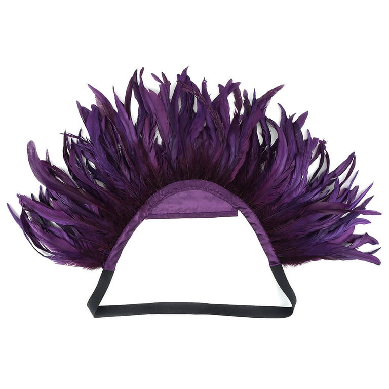 Purple feather collar sales