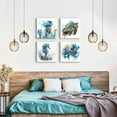 thumbnail image 6 of HFDF Coastal Beach Wall Art Decor Nautical Sea Turtle Octopus Seahorse Jellyfish Picture Nursery Toddler Colorful Ocean Animals Beach Themed Canvas Prints Office Decorations 4P 10x8inch Unframed, 6 of 6