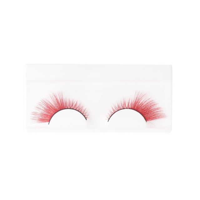 Unique Bargains 1 Paire de Faux Cils Il de Chat pour Maquillage Rouge