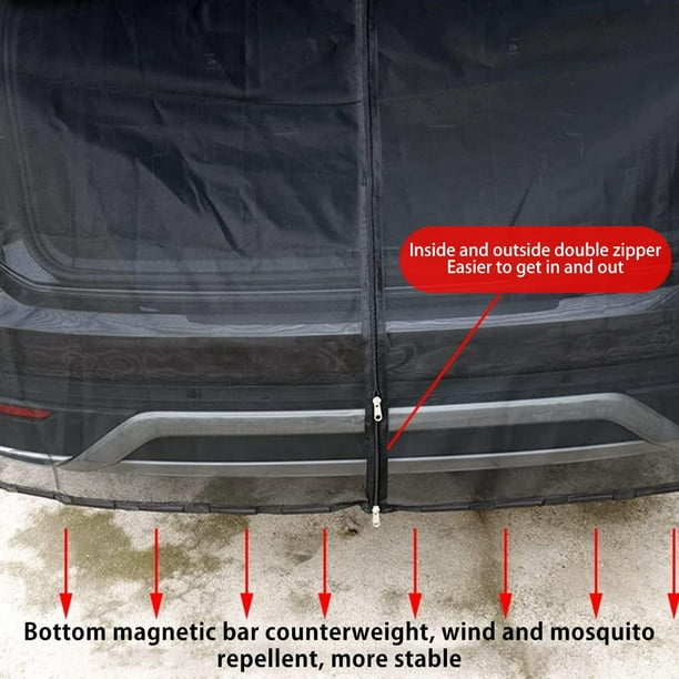 Moustiquaire Voiture Moustiquaires Couverture Coffre de hayon Filet Camping  en Plein air Moustiquaire Anti-Moustique Voiture Porte arrière magnétique