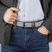 Maikun Braided Belts for Men Elastic Belt for Casual Baseball Belt Black&Gray