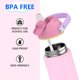 thumbnail image 3 of Ntswasd Botella De Agua Para Niños Con Pajita, Vasos Aislados Para Niños De 18 Oz Con Acero Inoxidable A Prueba De Fugas Para La Escuela, Niños, Niñas, Deportes Y Viajes (Rosa), 3 of 5