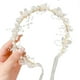 thumbnail image 2 of Accesorio para el cabello de niña de las flores, tocado de princesa, accesorios para el cabello de boda blancos para niños, diadema de flores con perlas para niñas y niñas de las flores, bandas para e, 2 of 5