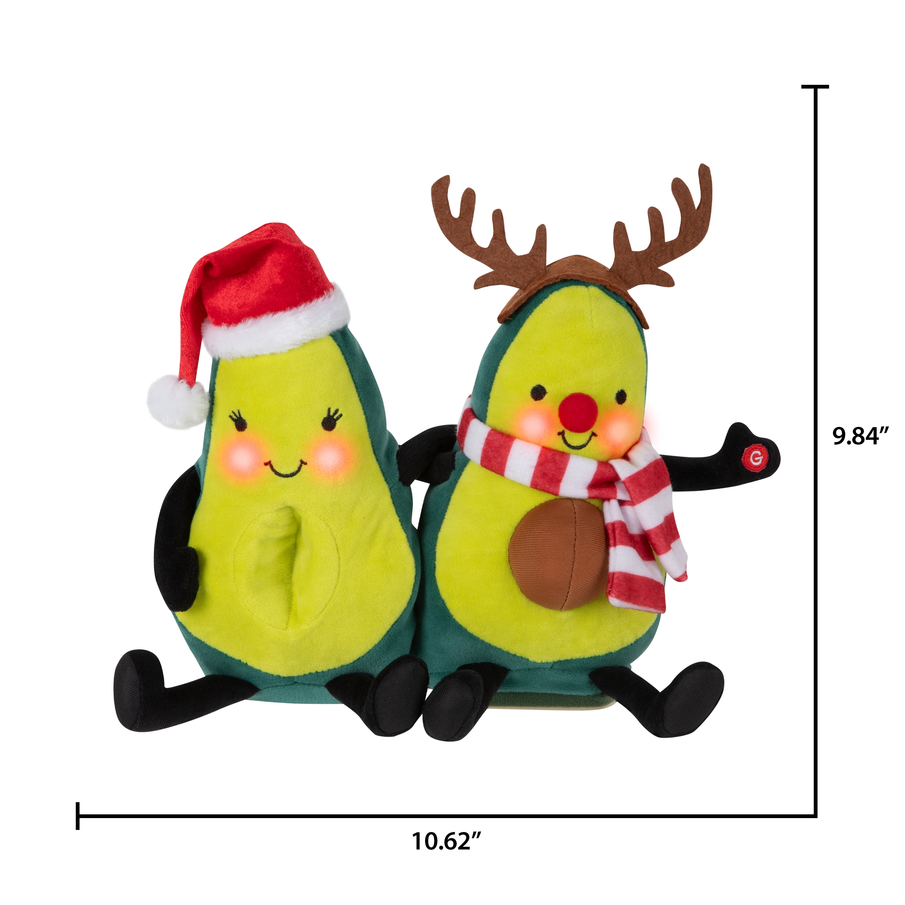 Christmas Foodie Friends Avocado 10.6299 in x 5.5118 in x 9.8425 in x 0.8049 lb, HOLIDAY TIME PL FODIE FRIEND-AVOCADO