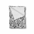 thumbnail image 2 of Bohemian Soft Flannel Fleece Blanket, Hand Drawn Ink Artwork Dream Catchers Feathers Stars and Beads Lines, Cozy Plush for Indoor and Outdoor Use, 70" x 90", Charcoal Grey and White, by Ambesonne, 2 of 6
