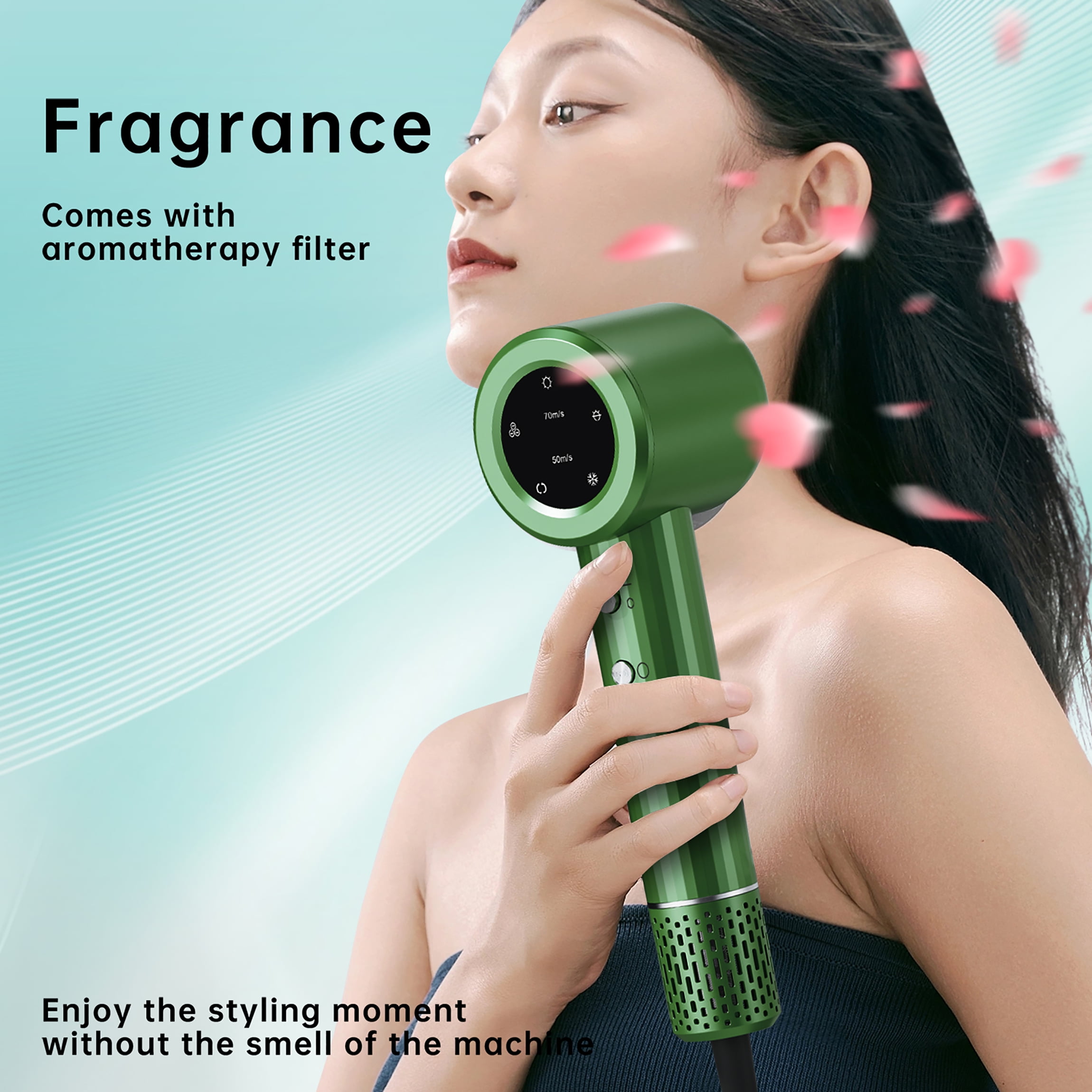 EXF Hair Dryer - 110000 RPM High- Motor Negative Ionic Blow Dryer  with Magnetic Nozzle&LED Display