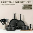 thumbnail image 2 of 24-Piece Nonstick Cookware Set with Removable Double-Lock Safety Handles, Stackable Space-Saving Design, PFOA & Cadmium Free, Kitchen Pots and Pans Set for All Cooking, 2 of 7
