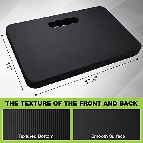 Extra Thick Kneeling Pad, 2-Pack, Soft Foam Cushioning for Knee, Large Foam Kneeler Mat for Gardening, Bathing Baby, Workout Supplies, 17.5 x 11 x 1.5 in, Black