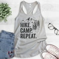 thumbnail image 2 of Hike Camp Repeat Tank Top, Ladies Racerback Tank Top, Hike Tank, Hiking Tank, Camping Tank, Camper Tank, Silver Gray, XX-Large, 2 of 3