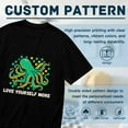 thumbnail image 5 of Black T Shirts for Men, Pixel Octopus Love Yourself More, Graphic Mens Graphic Tees, 24936785,XXL, 5 of 8