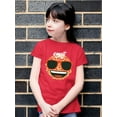 thumbnail image 2 of Hibiscus Tropical Smile Face Graphic T-shirt, 2 of 4