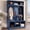 Blue, variant on OMCMUU 66.9" Hall Tree with Shoe Storage, Freestanding Coat Rack with 5 Hooks and 4 Cubbies, Entryway Bench for Bedroom Living Room (White)