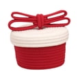 thumbnail image 3 of Cesta de cuerda de algodón con tapa, cesta tejida, organizador multiusos debajo del estante 22cmx22cmx12cm, 3 of 9