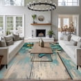 thumbnail image 3 of 6'x9' Area Rugs, Teal Daisy Indoor Outdoor Area Rug for Living Room Bedroom, Spring Floral Butterfly Botanical Vintage Washable Bathroom Rugs Kitchen Floor Carpet Mats Home Decor Aesthetic, 3 of 8
