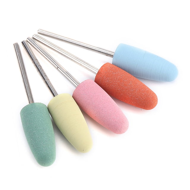 Fresa para pulir uñas, 5 piezas/juego de brocas de goma para pedicura, brocas para manicura, características de vanguardia