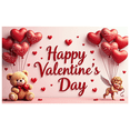 thumbnail image 2 of LUUFILx Valentine's Day Teddy Bear Cupid Heart Balloons Backdrop Background Party Decoration Photography Props Banner Love Celebration, 2 of 7