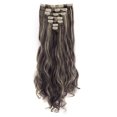 thumbnail image 2 of LELINTA 24" Curly Wave Clips in Synthetic Hair Extensions Hair pieces for Women double double weft 7 piece full head, 2 of 4