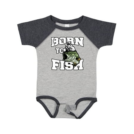 

Inktastic Born to Fish Gift Baby Boy or Baby Girl Bodysuit