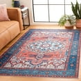 thumbnail image 3 of SAFAVIEH Arizona Merrilyn Oriental Machine Washable Area Rug, Rust/Navy, 5' x 8', 3 of 14