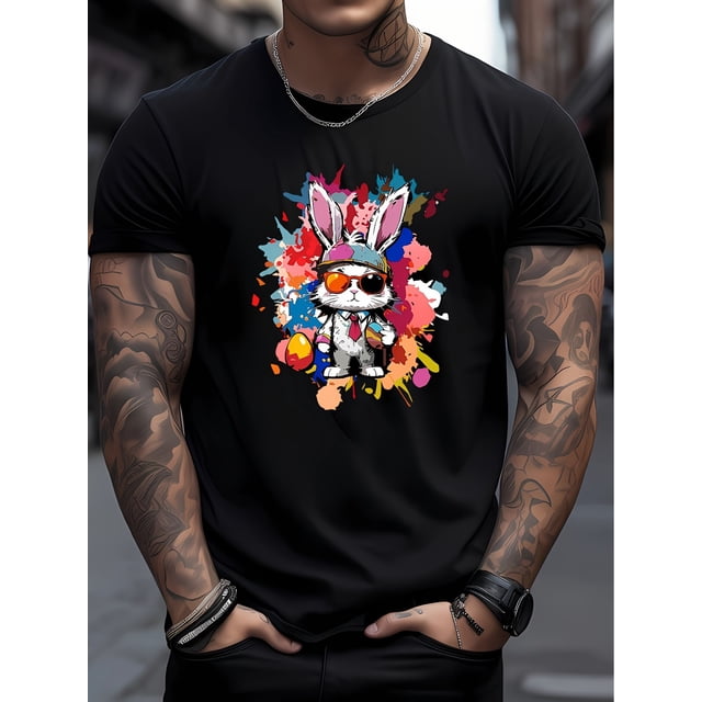 Camiseta informal de verano para hombre, cuello redondo, 100 % algodón, manga corta ligeramente elástica, estampado del alfabeto, corte regular, 180 g/m², ideal para deportes de ocio.