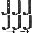 thumbnail image 1 of 6Pcs Heavy Duty Wall Hooks, J Hooks for Garage, Universal Black Screw-In Hooks, Coat Racks, Strong Coat Hooks, for Hanging, Garage, Wall Mount for Bulky Objects, 1 of 5
