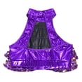 thumbnail image 5 of TiaoBug Kids Girls 2 Piece Hip Hop Latin Jazz Dance Outfit Sequin Sleeveless Crop Top with Metallic Skirt Set Purple 8, 5 of 7