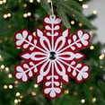 thumbnail image 2 of Northlight Peppermint Snowflake Christmas Ornament with Gem - 10" - Red and White, 2 of 4