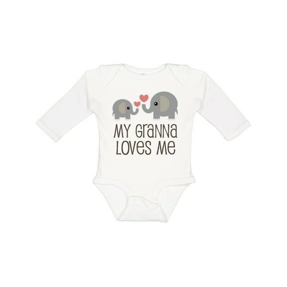 Inktastic My Granna Loves Me Boys or Girls Long Sleeve Baby Bodysuit