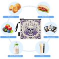 thumbnail image 5 of 3 Size Reusable Food Storage Bags Set Airtight Zipper Closure Lunch Snacks Travel Organizer Purple Candle Pumpkin Skull, 5 of 8