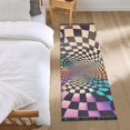 thumbnail image 3 of Yayeee Runner Rug for Bedroom 2'x6' Machine Washable Hallway Non Slip Mat, Beige Wavy Plaid, 3 of 8