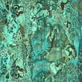 thumbnail image 1 of Ahgly Company Machine Washable Indoor Square Animal Turquoise Blue Traditional Area Rugs, 6' Square, 1 of 4