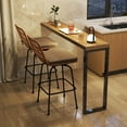 thumbnail image 5 of Costway Patio 360° Swivel Bar Stools Set of 2 with Backrests & Footrests Soft Seat Cushions, 5 of 9