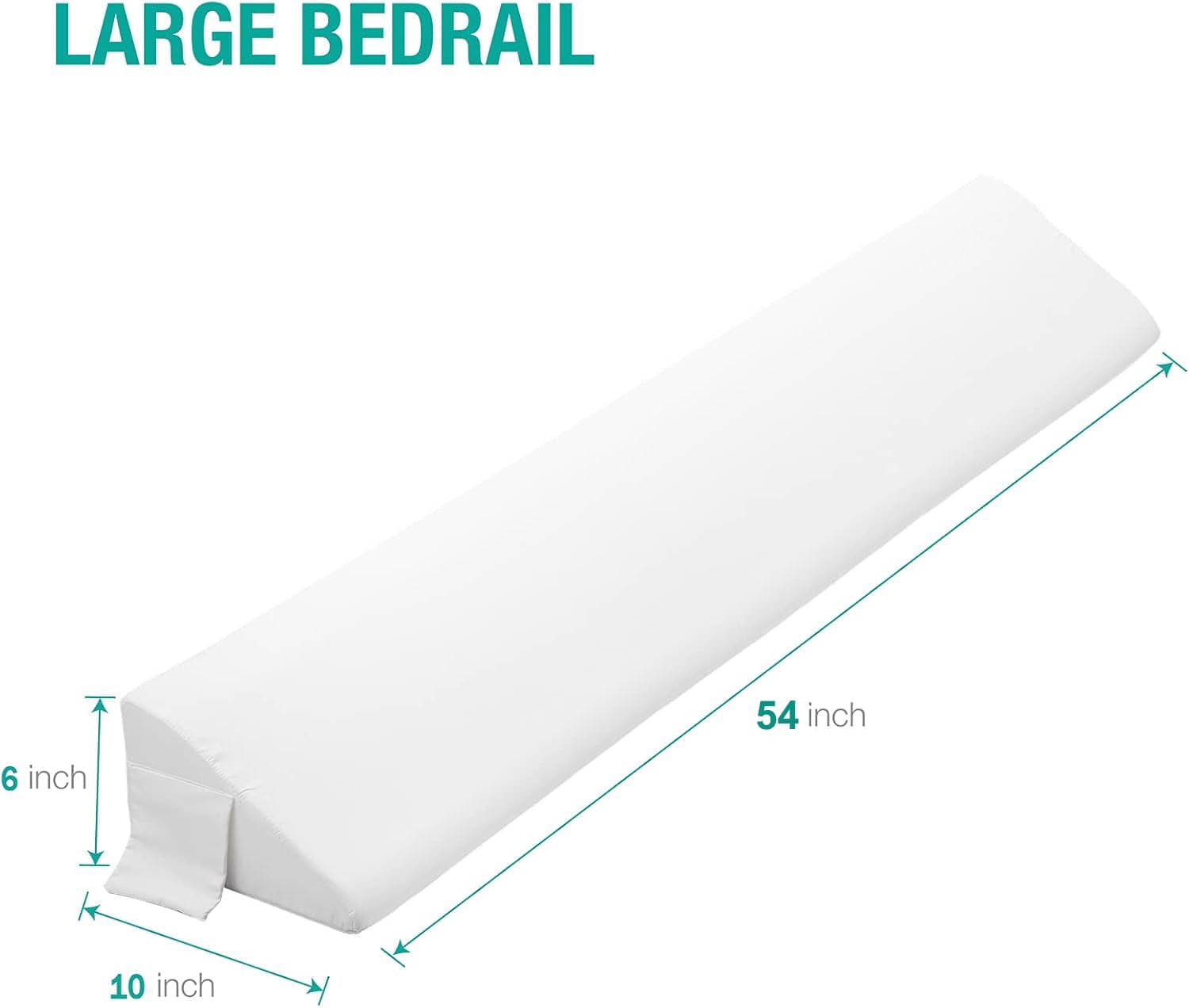 Full Bed Wedge Pillow Gap Filler/headboard Pillow/mattress Fill (0-6") Between Headboard And Mattress (white 54"x10"x6")