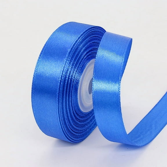1.5cm*22m royal blue color Satin Ribbon, Solid Fabric Ribbon Roll for Flower Bouquets,Wedding, Handmade Crafts,Gift Wrap Ribbons